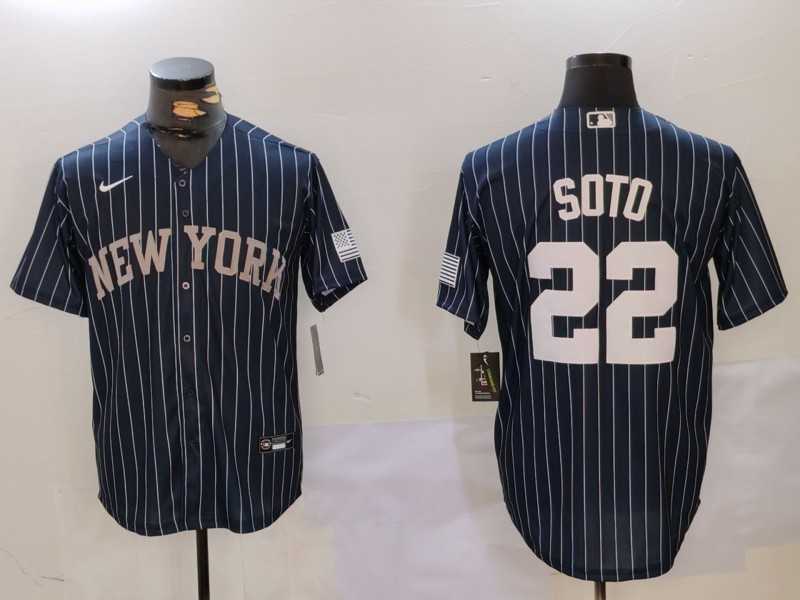 Men's New York Yankees #22 Juan Soto Navy Pinstripe Fashion Cool Base Jersey,We sell and wholesale Men's New York Yankees #22 Juan Soto Navy Pinstripe Fashion Cool Base Jersey on line form chian!